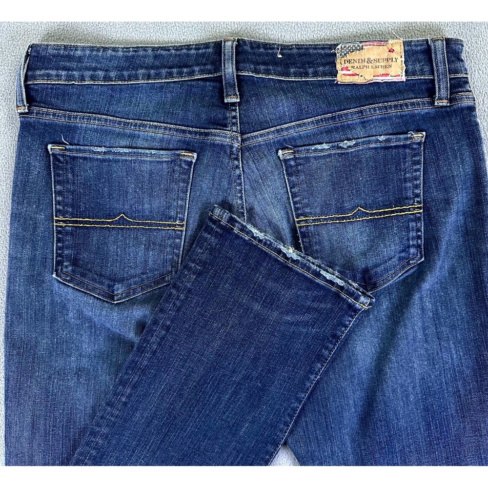 Denim Supply Ralph Lauren Jeans Womens 32x32 Straight Distressed Americana Denim